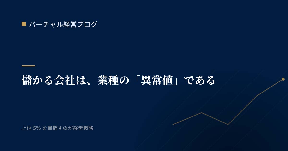 儲かる会社は、業種の「異常値」である——上位5%を目指すのが経営戦略